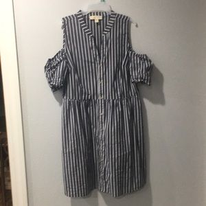 Michael Kors XL Cold Shoulder Button Up Dress